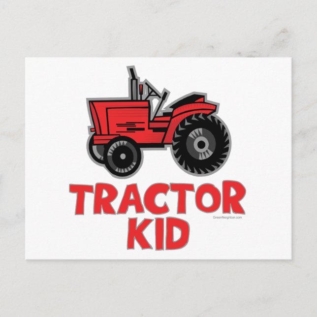 Red Tractor Kid Postkarte (Vorderseite)