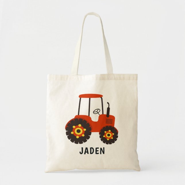 Red Tractor Kids Farm Barnyard Personalisiert Tragetasche (Vorne)