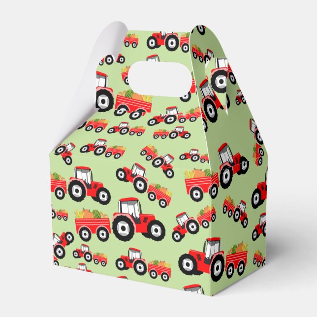 Red Tractor Truck Farm Produzieren Geschenkschachtel (Vorderseite)