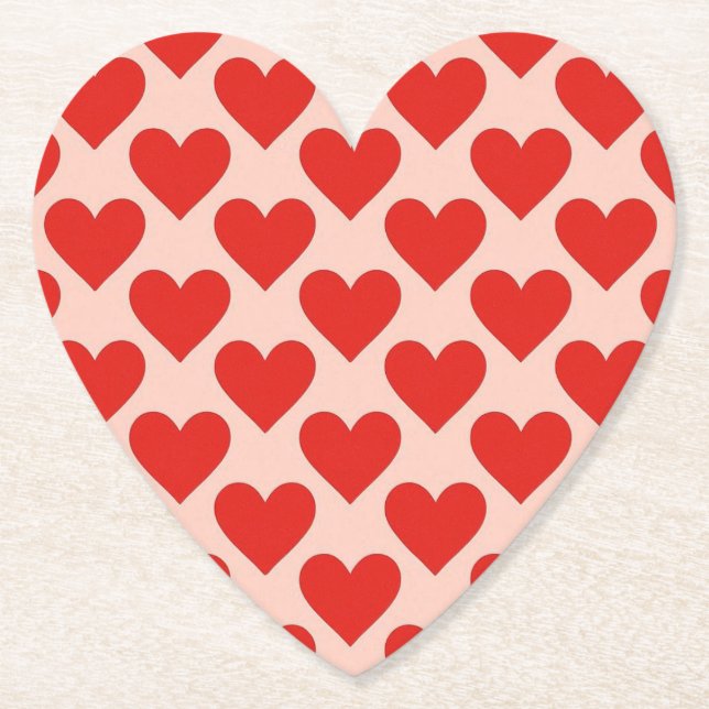 Red, traditional Valentine's day heart Untersetzer (Vorderseite)