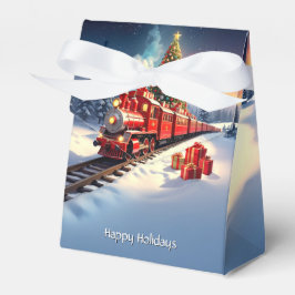 Red Train Christmas Tree Holiday Gift Box Geschenkschachtel