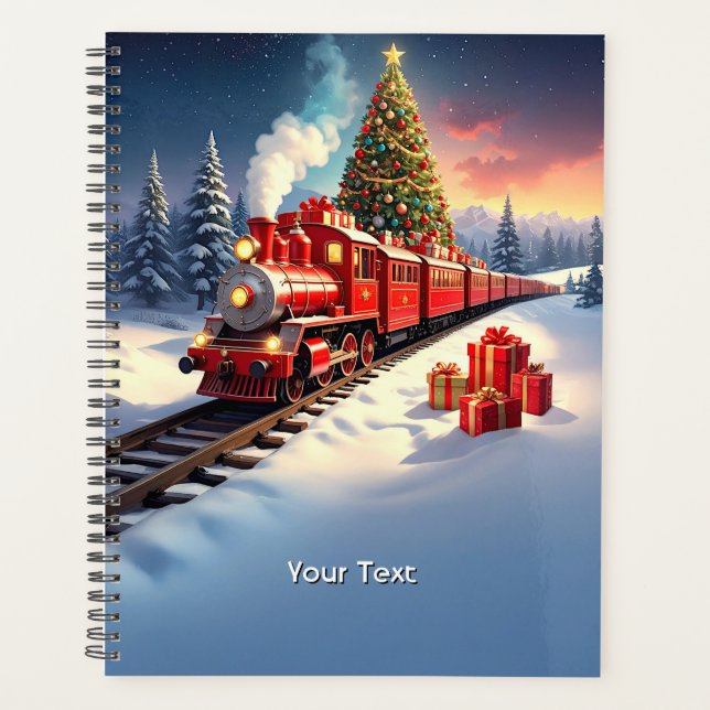 Red Train Christmas Tree Holiday Planner Planer (Vorderseite)