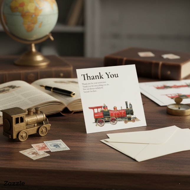 Red Train Flat Vielen Dank für alles Karten (Red Train Flat Thank You For Everything Card)