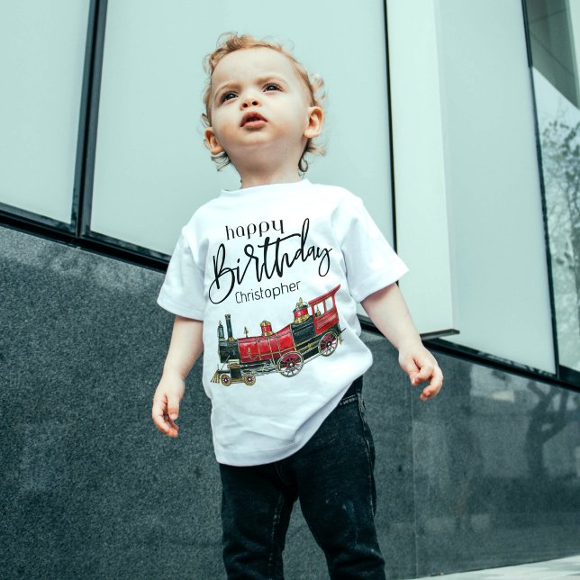 Red Train Happy Birthday "Your Name" Kleinkind T-shirt ( Birthday Depot I
Red Train Happy Birthday "Your Name" Toddler T-shirt)