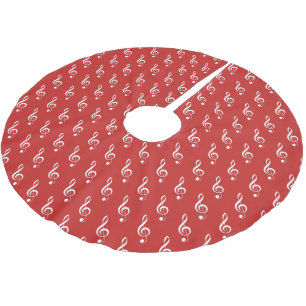 Red Treble Clef Musical Christmas Singer Polyester Weihnachtsbaumdecke