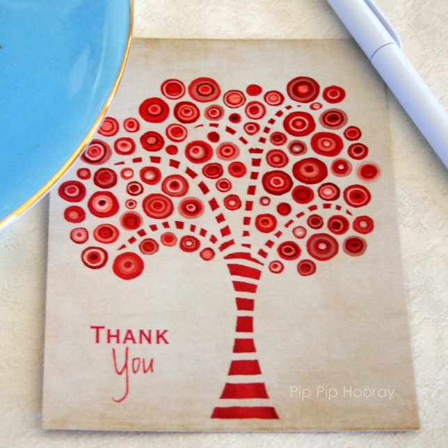 Red Tree Dankeschön an die Dankeschön-Karte Postkarte (Von Creator hochgeladen)