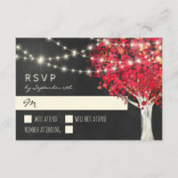 Red Tree & String Lights Herbsthochzeit RSVP