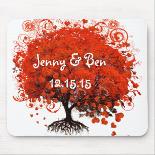 Red Tree Wedding Mouse Pad Mousepad