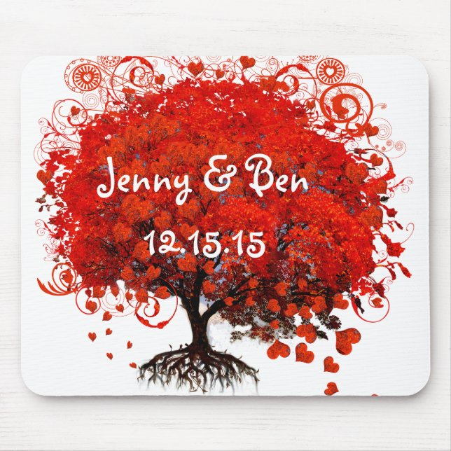 Red Tree Wedding Mouse Pad Mousepad (Vorne)