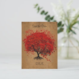 Red Tree Wedding speichern das Datum Ankündigungspostkarte