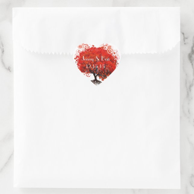 Red Tree Wedding Sticker (Tasche)