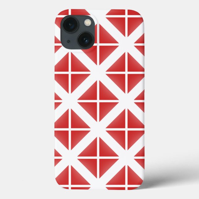 Red Trendy Triangle Pattern Case-Mate iPhone Hülle (Rückseite)