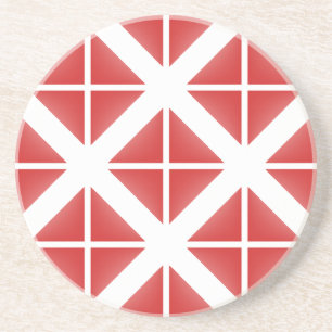 Red Trendy Triangle Pattern Getränkeuntersetzer