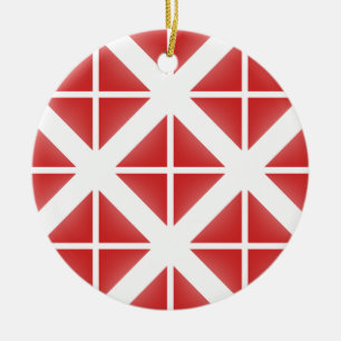Red Trendy Triangle Pattern Keramikornament
