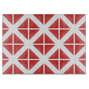 Red Trendy Triangle Pattern Schneidebrett