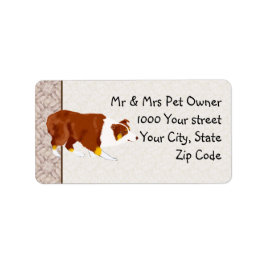 Red Tri Australian Stockdog Custom Address Label Adressaufkleber