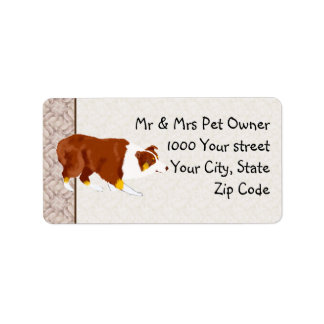 Red Tri Australian Stockdog Custom Address Label Adressaufkleber