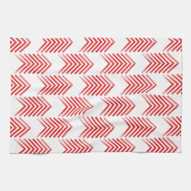 Red Tribal Arrow Pattern Geschirrtuch (Horizontal)