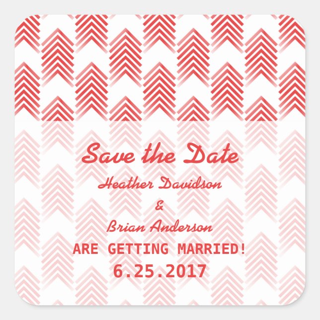 Red Tribal Arrows Save the Date Stickers (Vorderseite)