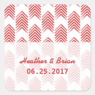 Red Tribal Arrows Wedding Stickers