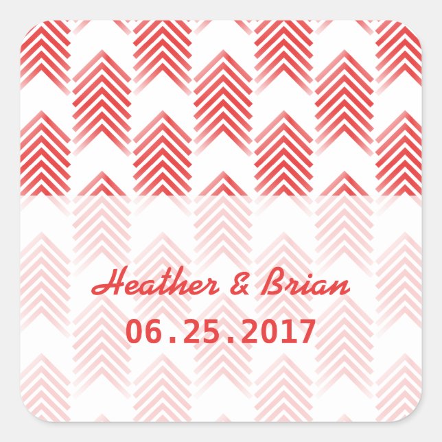 Red Tribal Arrows Wedding Stickers (Vorderseite)