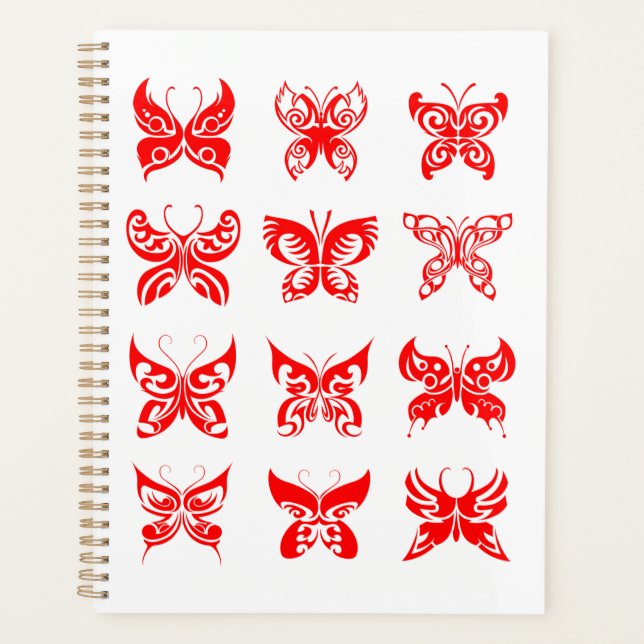 Red Tribal Butterfly Ornamental Planer (Vorderseite)