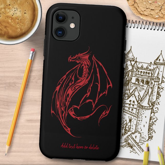 Red Tribal Dragon Black Case-Mate iPhone Hülle (Von Creator hochgeladen)