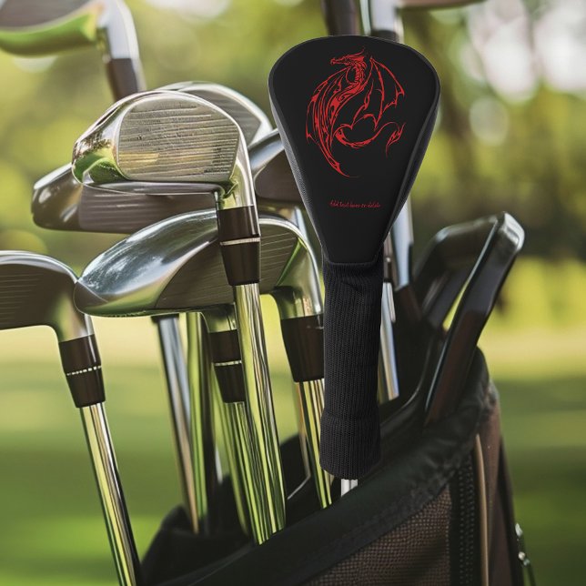 Red Tribal Dragon Black Golf Headcover (Von Creator hochgeladen)