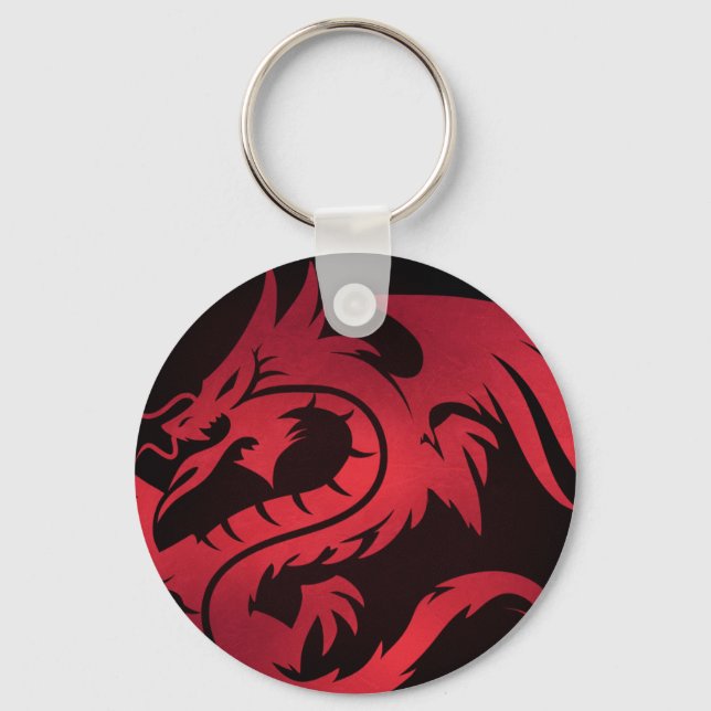 Red Tribal Dragon Schlüsselanhänger (Vorderseite)