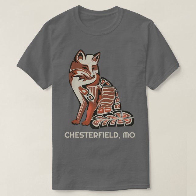 Red Tribal Fo Chesterfield Native American Artwork T-Shirt (Design vorne)