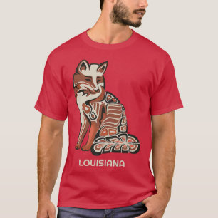 Red Tribal Fo Louisiana Native American Artwork T-Shirt
