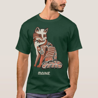 Red Tribal for Maine Native American Artwork Style T-Shirt
