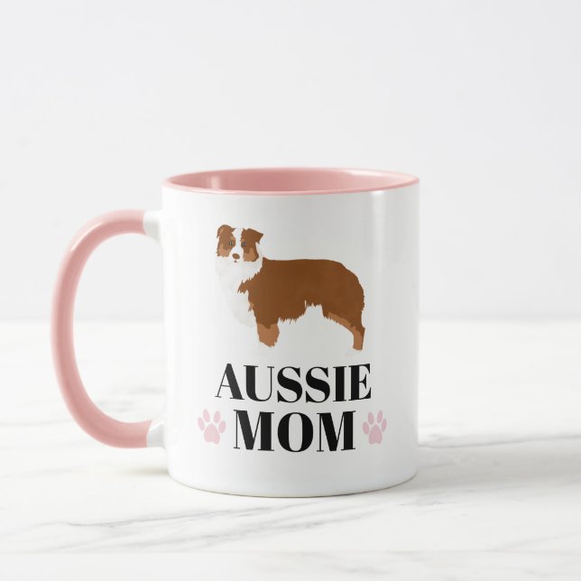 Red Tricolate Aussie Mama Foto Tasse (Links)