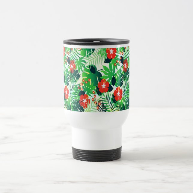Red Tropical Blume Design Reisebecher (Mittel)