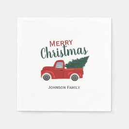 Red Truck Christmas Napkins Serviette