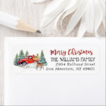 Red Truck | Christmas Return Address Label<br><div class="desc">Mit einem Vintagen Weihnachtswagen und niedlichen kleinen Rentieren. Sie bereiten sich darauf vor, einen Haufen Briefe, Mailer oder Einladungen zu verschicken, und Sie will nicht, die Zeit (und Energie) zu verbringen, um die Rücksendeadresse auf jedem einzelnen von ihnen zu schreiben. Was macht du jetzt? Sie erhalten sich natürlich ein paar...</div>