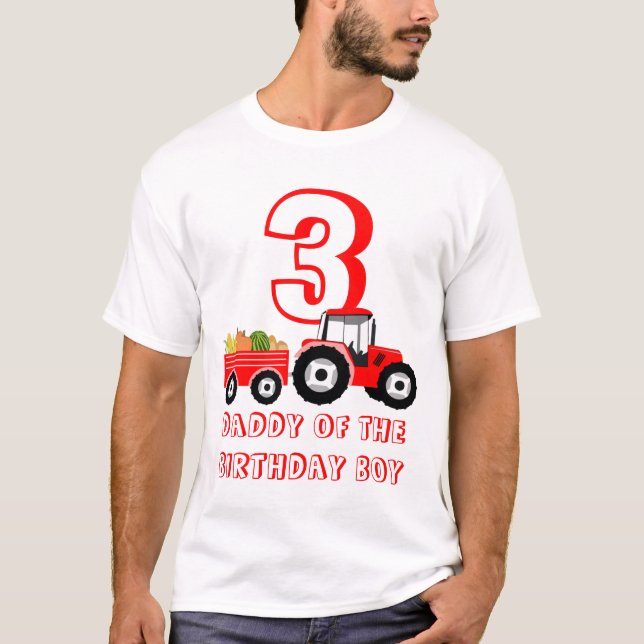 Red Truck Farm Produce Daddy Birthday Boy T-Shirt (Vorderseite)