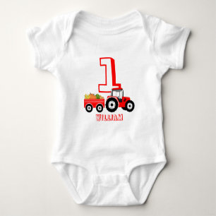 Red Truck Farm Produzieren Geburtstagskinder Baby Strampler