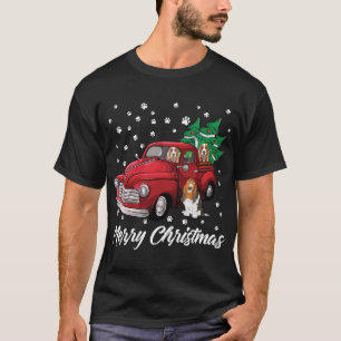 Red Truck Frohe Weihnachtsbaum Basset Hound Christ T-Shirt