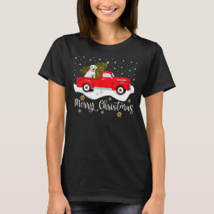 Red Truck Frohe Weihnachtsbaum Labrador Retriever T-Shirt