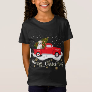 Red Truck Frohe Weihnachtsbaum Labrador Retriever T-Shirt