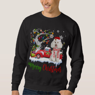 Red Truck Frohe Weihnachtsbaum Poodle Pajama Sweatshirt