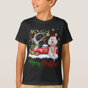 Red Truck Frohe Weihnachtsbaum Poodle Pajama T-Shirt