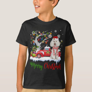 Red Truck Frohe Weihnachtsbaum Poodle Pajama T-Shirt