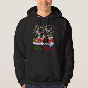 Red Truck Frohe Weihnachtsbaum Schokolade Labrador Hoodie