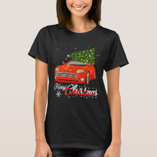 Red Truck Frohe Weihnachtsbaum Vintager Roter Lief T-Shirt