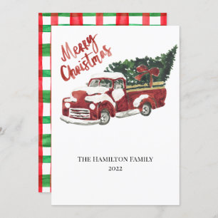 Red Truck Frohe Weihnachtskarte Einladung