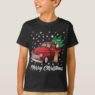 Red Truck Frory Christmas Tree Deutscher Schäferhu T-Shirt