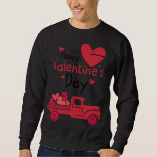 Red Truck Happy Valentine's Day Couple Matching Sweatshirt