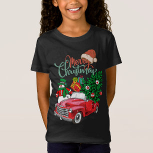 Red Truck Lieferwagen Weihnachtsbaum Frohe Weihnac T-Shirt